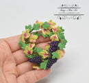 1:12 Dollhouse Miniatures Grapevine Wreath with Grapes BD A342