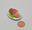 1:12 Dollhouse Miniature Easter Roast, Sliced on Ceramic Platter with Garnish BD F242