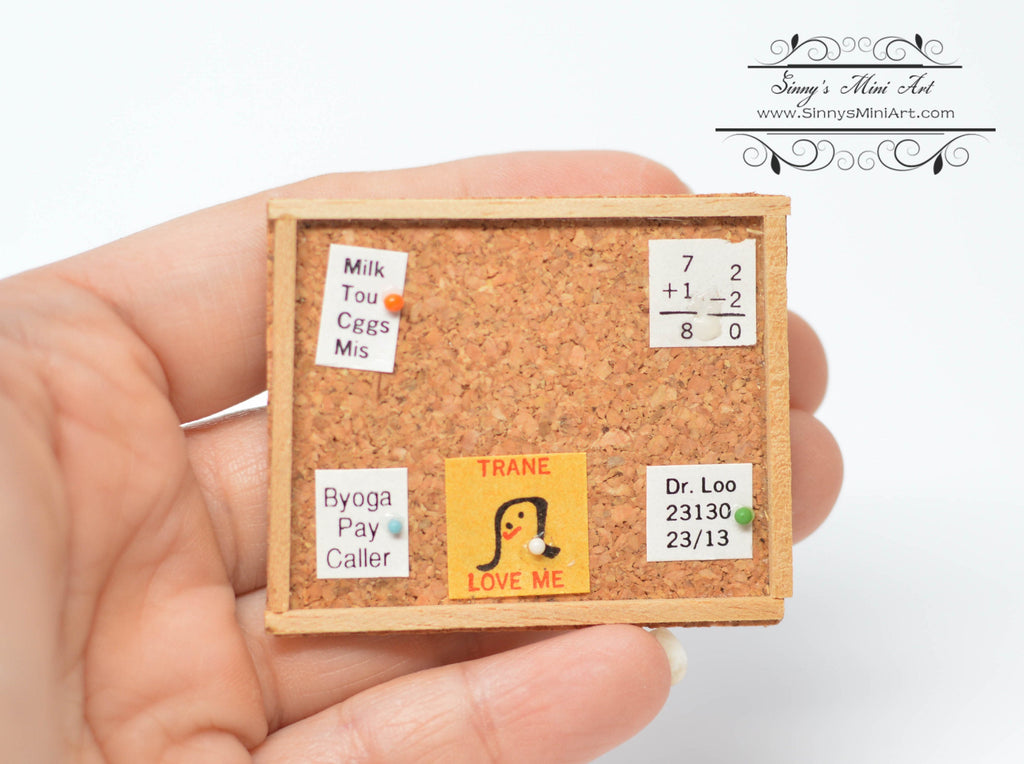 Miniature Corkboard for Dollhouse Mini Bulletin Board 