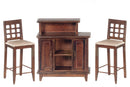 1:12 Dollhouse Miniature Bar with Two Chairs/Walnut AZ 91702