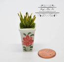 1:12 Dollhouse Miniature Aloe Vera in Square Painted Vase/ Miniature Garden/Miniature Plant BD A128