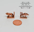 1:12 Dollhouse Miniature Brass Bookend, Bull or Bear BD J068 J069