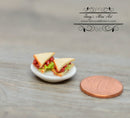 1:12 Dollhouse Miniature BLT Sandwich on Plate / Miniature Sandwich BD F286