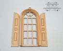 1:12 Dollhouse Palladian Window with Fancy Shutters / Miniature Window AM 2172