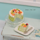 1:12 Dollhouse Miniature Fruit Topped Sliced Cake BD K2223