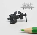1:12 Dollhouse Miniature Vise, Top Mounted, Gunmetal/Miniature Tool IM 0134-2