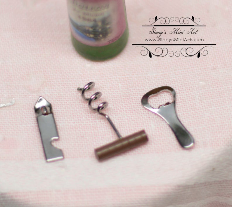 1:12 Dollhouse Miniature Can Opener Set/Miniature Wine Opener AZ IM655 –  Sinny's Mini Art
