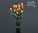 BO 1:12 Dollhouse Miniature 12 Yellow/Orange Tulips in Vase BD R551