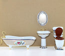 Clearance 1:12 Dollhouse Miniature Ceramic Bathroom Set/ Doll Toilet / Miniature Tub E4-2