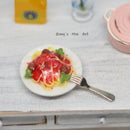 1:12 Dollhouse Miniature Spaghetti with Meatballs in Plate/ Food/ BD F079