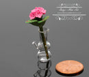 1:12 Miniature Pink Geranium in Pipe Vase BD R531