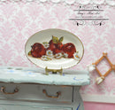 1:12 Dollhouse Miniature Apple & Daisy Tray Plate BB CDD716