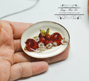 1:12 Dollhouse Miniature Apple & Daisy Tray Plate BB CDD716