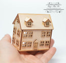 Kit 1:144 Laser Cut Colonial Dollhouse Kit (Plain) DIY Dollhouse SMA HS001B
