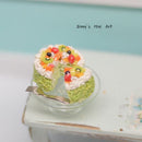 1:12 Dollhouse Miniature Fruit Topped Sliced Cake BD K2223