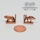 1:12 Dollhouse Miniature Brass Bookend, Bull or Bear BD J068 J069