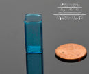 1:12 Miniature Turquoise Blue Glass Square Vase/Miniature Flower Glass Vase BD HB404