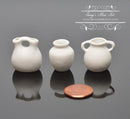 3 PC 1:12 Dollhouse Miniature Unfinished White Vase BD 310