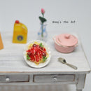 1:12 Dollhouse Miniature Spaghetti with Meatballs in Plate/ Food/ BD F079