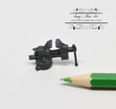 1:12 Dollhouse Miniature Vise, Top Mounted, Gunmetal/Miniature Tool IM 0134-2
