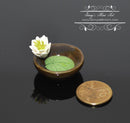 1:12 Dollhouse Miniature White Water Lily in Bowl/Miniature Flower BD A1001