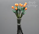 BO 1:12 Dollhouse Miniature 12 Yellow/Orange Tulips in Vase BD R551