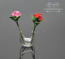 1:12 Dollhouse Miniature Geraniums in Double Necked Vase BD R601