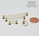1:12 Dollhouse Miniature Towel Rack Set, Brass 4PC HH AZ T8464