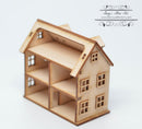 Kit 1:144 Laser Cut Colonial Dollhouse Kit (Plain) DIY Dollhouse SMA HS001B