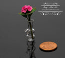 1:12 Miniature Pink Geranium in Pipe Vase BD R531