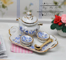 1:12 Dollhouse Miniature Gold Blue Onion Soup Set/Miniature Kitchenware RP 1.643/5