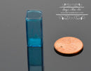 1:12 Miniature Turquoise Blue Glass Square Vase/Miniature Flower Glass Vase BD HB404