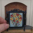 1:12 Dollhouse Miniature Spring Flowers Needlepoint Firescreen Kit JGD 1018
