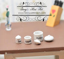 1:12 Dollhouse Miniature White Canister Set Flour Sugar, Salt BD B321