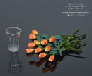 BO 1:12 Dollhouse Miniature 12 Yellow/Orange Tulips in Vase BD R551