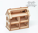 Kit 1:144 Laser Cut Colonial Dollhouse Kit (Plain) DIY Dollhouse SMA HS001B