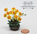 1:12 Dollhouse Miniature Yellow Orchid Arrangement in Pot BD A1180