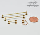 1:12 Dollhouse Miniature Towel Rack Set, Brass 4PC HH AZ T8464