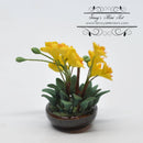 1:12 Dollhouse Miniature Yellow Orchid Arrangement in Pot BD A1180