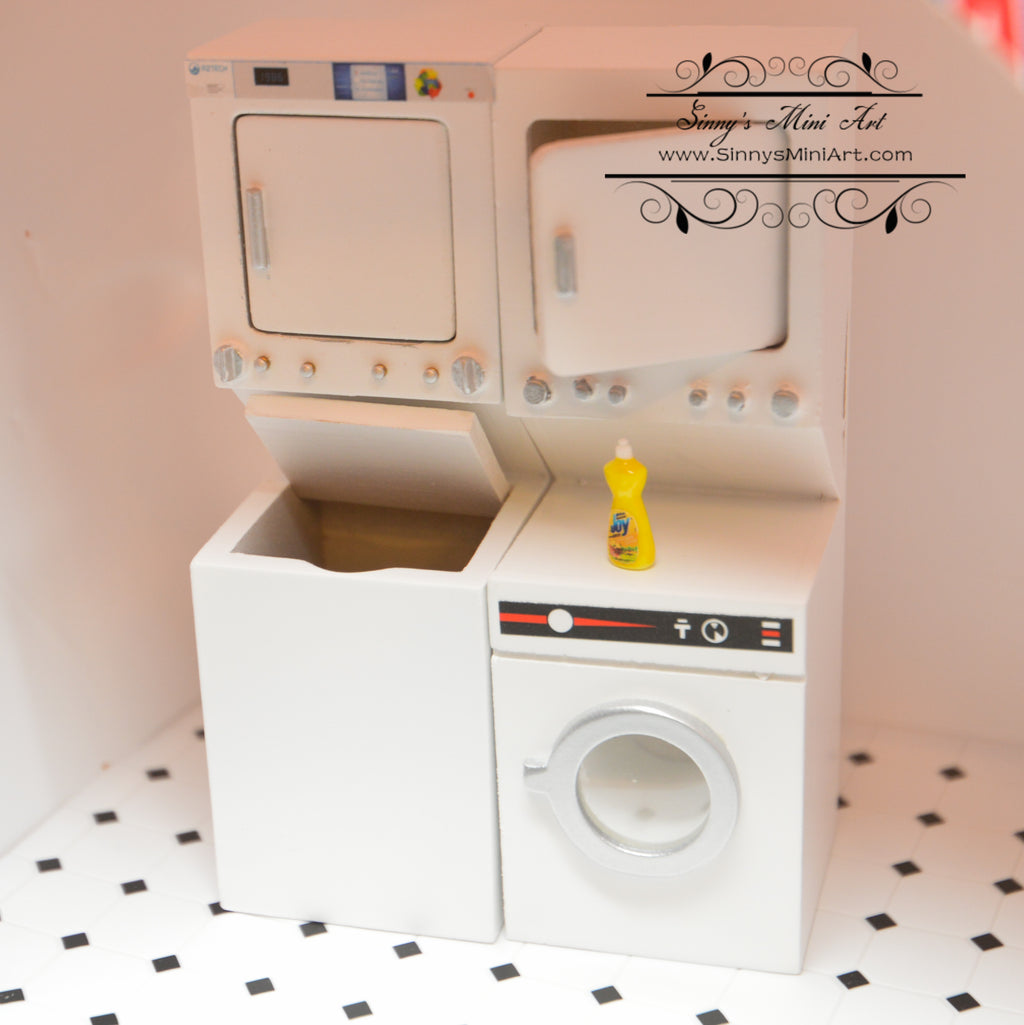 1:6 Scale Barbie Stackable Laundry Pair Washer and Dryer Dollhouse 1/6 