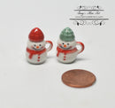 1:12 Dollhouse Miniature Ceramic Snowmen Mug Set BD B343