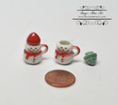 1:12 Dollhouse Miniature Ceramic Snowmen Mug Set BD B343