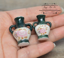 1:12 Dollhouse Miniature Ceramic Urns (Set of 2) C51