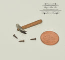 1:12 Dollhouse Miniature Hammer with Nails MWC 773