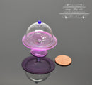 1:12 Miniature Lavender Glass Cake Plate with Top BD HB243-B