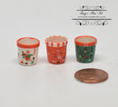 1:12 Dollhouse Miniature Round Pots Snowman Set 3 AZ A4131