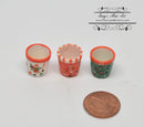 1:12 Dollhouse Miniature Round Pots Snowman Set 3 AZ A4131