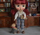 Blythe Overalls Outfit/ Blythe Shirt/ Pants Pullips Azone/ Licca OB24 BJD MJA119-C