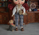 Blythe Overalls Outfit/ Blythe Shirt/ Pants Pullips Azone/ Licca OB24 BJD MJA119-C
