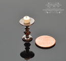 1: 12 Dollhouse Miniature Tall Ruby Encrusted Candlestick with White Candle BD H116